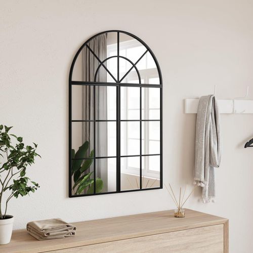 Wandspiegel Schwarz Gewölbt Eisen | Größe: 60 x 30 cm