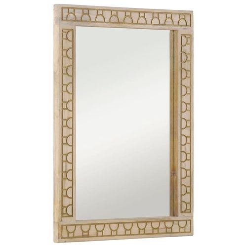 Badspiegel 50X70X2,5 Cm Massivholz Mango Und Glas | Farbe: Natur