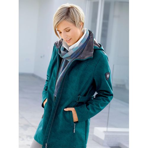 Softshelljacke CASUAL LOOKS, Damen, Gr. 50, grün (grün, meliert), 94% Polyester, 6% Elasthan, unifarben, figurumspielend, Jacken