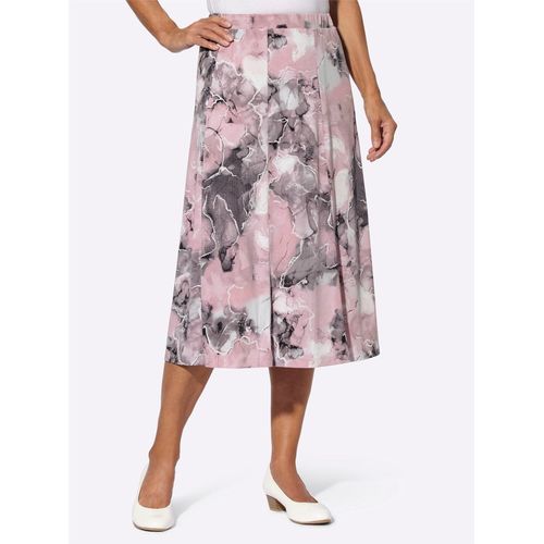 Jerseyrock CLASSIC, Damen, Gr. 24, rosa (rosé, steingrau, bedruckt), 95% Polyester, 5% Elasthan, gemustert, mehrfarbig, wadenlang, Röcke