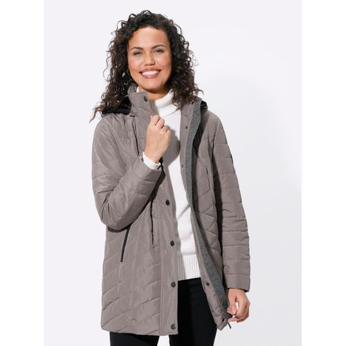 Steppjacke CASUAL LOOKS, Damen, Gr. 46, grau (taupe), 100% Polyester, Wattierung:100% Polyester, unifarben, Langarm, Jacken