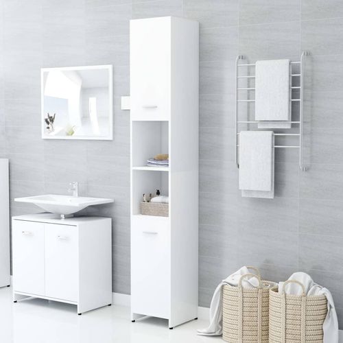 Badezimmerschrank 30X30X183,5 Cm Holzwerkstoff