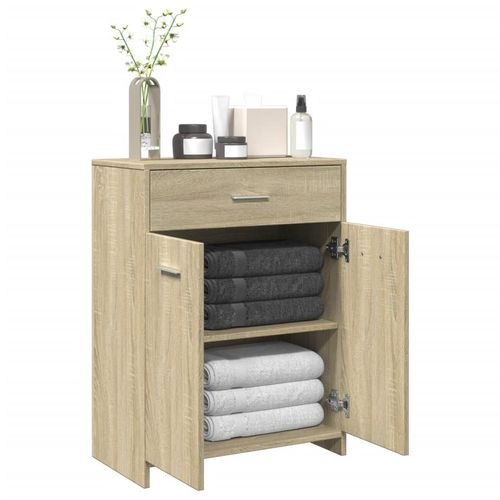 Badezimmerschrank Sonoma-Eiche 60X33X80 Cm Holzwerkstoff