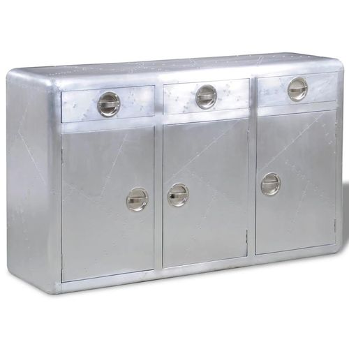 Sideboard Mit 3 Schubladen Vintage Flugzeug-Stil Aluminium