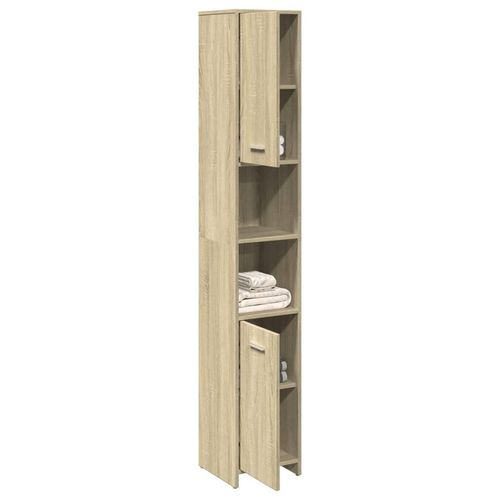 Badezimmerschrank Sonoma-Eiche 30X30X183,5 Cm Holzwerkstoff