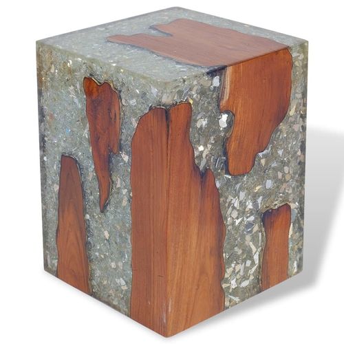 Hocker Teak Massivholz Und Harz