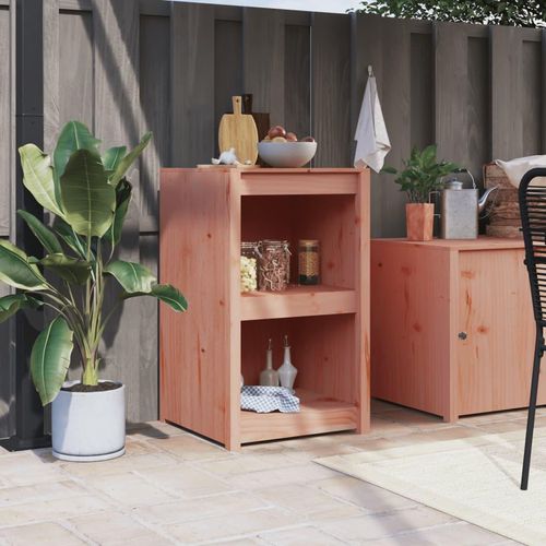 Outdoor-Küchenschrank Massivholz Douglasie Natürliches Douglasie | Größe: 55 x 55 x 92 cm | Modell: 2 Böden