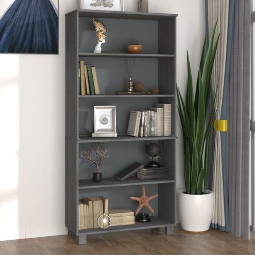 Highboard Hamar Massivholz Kiefer | Farbe: Dunkelgrau