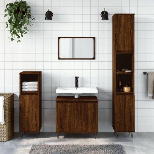 Badezimmerschrank 58X33X60 Cm Holzwerkstoff | Farbe: Braune Eiche