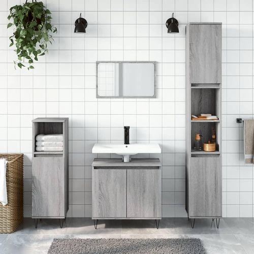 Badezimmerschrank 58X33X60 Cm Holzwerkstoff | Farbe: Grau Sonoma