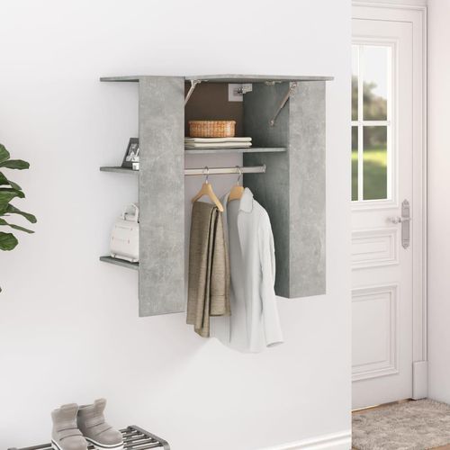 Flurschrank 97,5X37X99 Cm Holzwerkstoff | Farbe: Betongrau