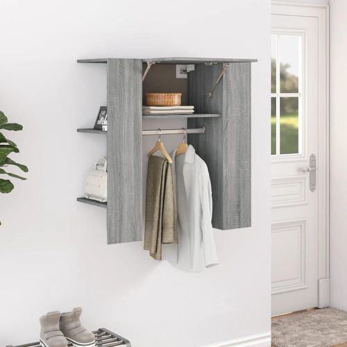 Flurschrank 97,5X37X99 Cm Holzwerkstoff | Farbe: Grau Sonoma