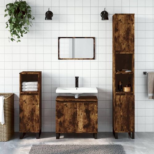 Badezimmerschrank 58X33X60 Cm Holzwerkstoff | Farbe: Räuchereiche