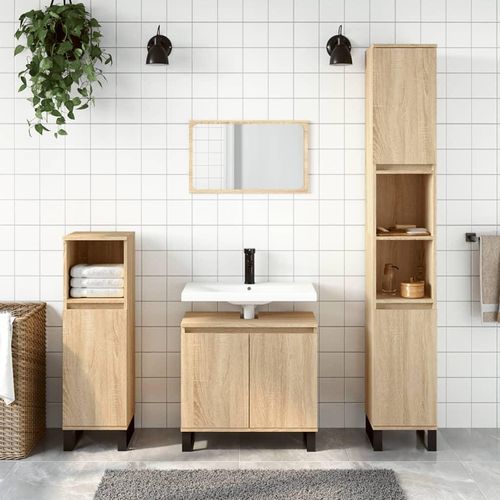 Badezimmerschrank 58X33X60 Cm Holzwerkstoff | Farbe: Sonoma Eiche