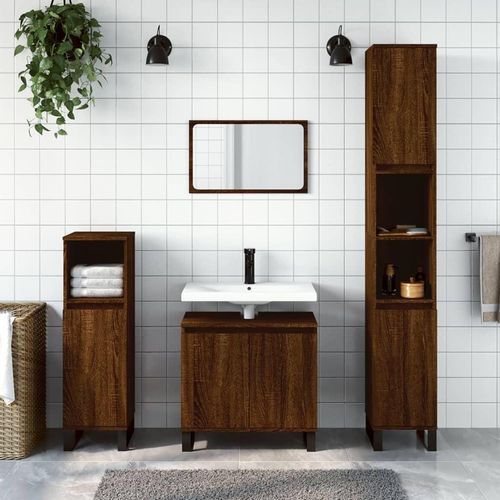 Badezimmerschrank 58X33X60 Cm Holzwerkstoff | Farbe: Braune Eiche