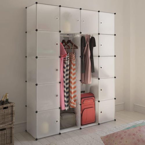 Modularer Schrank Mit N 37×115×150 Cm | Farbe: Weiß | Menge: 14 Fächer