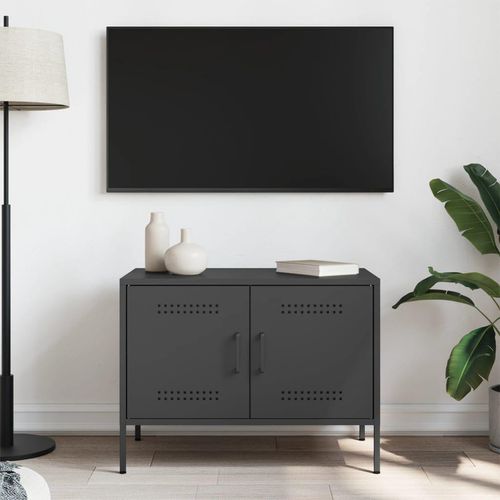 Tv-Schrank 68X39X50,5 Cm Stahl | Anzahl im Paket: 1 | Farbe: Schwarz