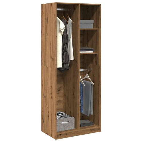 Kleiderschrank Artisan- Holzwerkstoff Eiche | Größe: 80 x 50 x 200 cm | Menge: 2 Böden