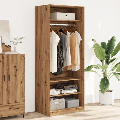 Kleiderschrank Artisan- Holzwerkstoff Eiche | Größe: 80 x 50 x 200 cm | Menge: 3 Einlegeböden