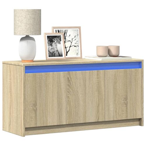 Tv-Schrank Mit Led-Beleuchtung 100X34X50 Cm Holzwerkstoff | Farbe: Sonoma Eiche