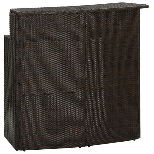 Garten-Bartisch 120X55X110 Cm Poly Rattan | Farbe: Braun