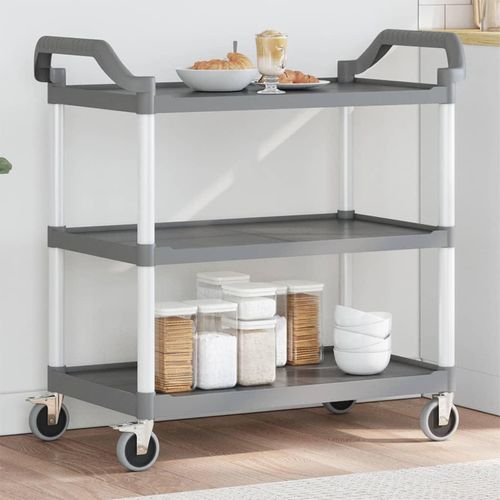 Rollwagen Mit 3 Etagen Aluminium | Farbe: Grau | Größe: 99 x 50 x 96 cm
