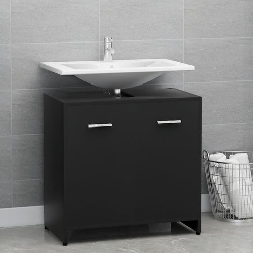 Badezimmerschrank 60X33X61 Cm Holzwerkstoff | Farbe: Schwarz