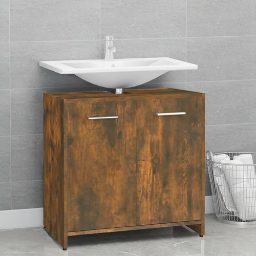 Badezimmerschrank 60X33X61 Cm Holzwerkstoff | Farbe: Räuchereiche