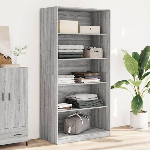 Kleiderschrank Mit Schubladen Grau Sonoma | Größe: 100 x 50 x 200 cm | Menge: 4 Böden