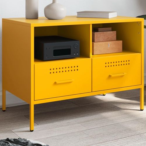 Tv-Schrank Senf 68X39X50,5 Cm Stahl | Anzahl im Paket: 1 | Farbe: Gelb