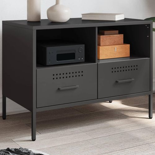 Tv-Schrank Senf 68X39X50,5 Cm Stahl | Anzahl im Paket: 1 | Farbe: Schwarz