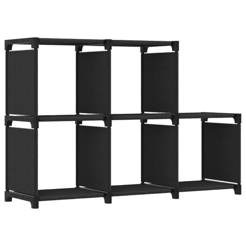 Würfel-Regal 4 Fächer 69X30X72,5 Cm Stoff Schwarz | Größe: 5 Würfel | Modell: Ohne Boxen