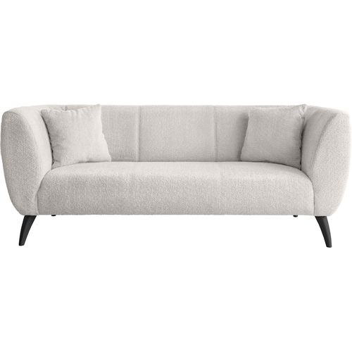 3-Sitzer INOSIGN, weiß, B:208cm H:83cm T:88cm, 100% Polyester, Sofas, zwei verschiedene Fußfarben wählbar