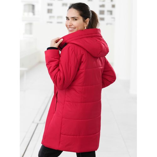 Langjacke CLASSIC BASICS, Damen, Gr. 38, rot, 100% Polyester, Wattierung:100% Polyester, unifarben, Langarm, Jacken