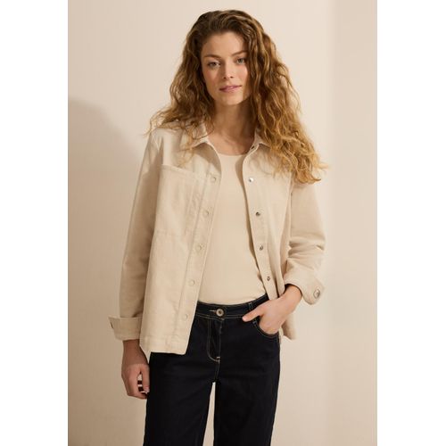 Cordjacke CECIL, Damen, Gr. XL (44), lila (pearl beige), Web, Obermaterial: 99% Baumwolle, 1% Elasthan; Futter: 100% Polyester, unifarben, casual, normal normal, V-Ausschnitt, Langarm Bündchen, Jacken, aus Baumwolle mit Stretchanteil