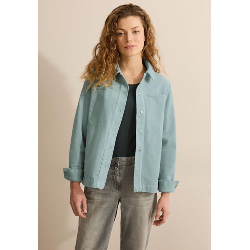 Cordjacke CECIL, Damen, Gr. M (40), cool salvia grün, Web, Obermaterial: 99% Baumwolle, 1% Elasthan; Futter: 100% Polyester, unifarben, casual, normal normal, V-Ausschnitt, Langarm Bündchen, Jacken, aus Baumwolle mit Stretchanteil