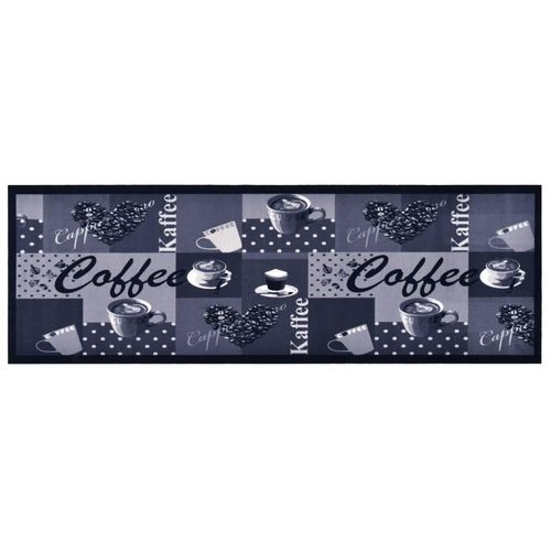 Küchenbodenmatte Waschbar Kaffee Blau Kaffeeblau | Größe: 45 x 150 cm