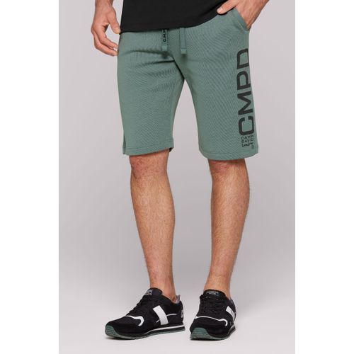 Sporthose CAMP DAVID, Herren, Gr. XXL, Normalgrößen, grün (schwarz sage), Material: 78% Baumwolle, 22% Polyester, bedruckt, casual, lässig geschnitten knielang, Hosen, mit Gesäßtasche