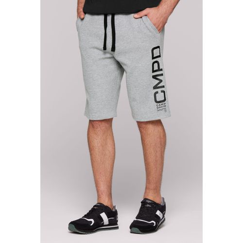 Sporthose CAMP DAVID, Herren, Gr. XXXL, Normalgrößen, grau, Material: 78% Baumwolle, 22% Polyester, bedruckt, casual, lässig geschnitten knielang, Hosen, mit Gesäßtasche