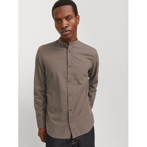 Jack & Jones Langarmhemd »JJESUMMER BAND SHIRT LS SN«, mit Bandkragen