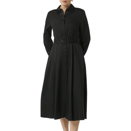 Comma Midikleid, mit Hemdkragen und Gürtel