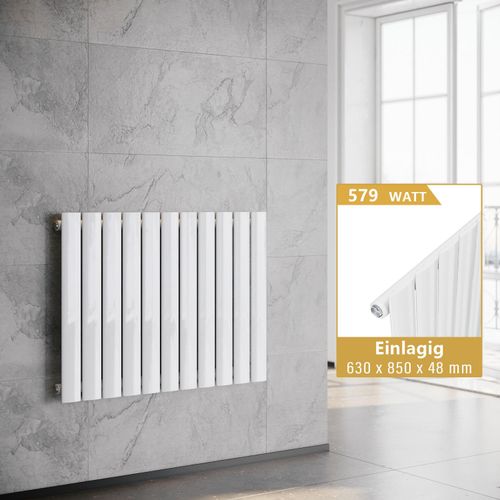 SONNI Horizontal Heizkörper Paneelheizkörper Weiß 630×850mm