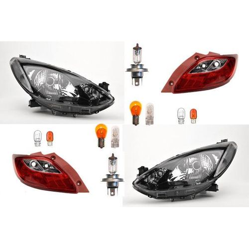 Johns, Scheinwerfer Heckleuchten Set Links Rechts passend für Mazda 2 mit Leuchtmitteln DF71510L0C DF71510L0D DF71510L0E DF71510L0F DF71510L0B DF71510