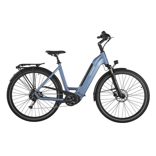 GRUNDIG GCB-1 E-Bike mit Mittelmotor und Drehmomentsensor, Elektrofahrrad E-Cityrad E-Citybike City E-Bikes & E-Hollandräder Eisblau