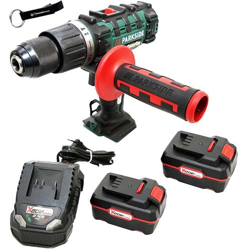 HEADNMORE® Bundle - PARKSIDE® 20V Akku Bohrschrauber Akkuschrauber PSBSA 20 + HEADNMORE® Schlüsselanhänger (inkl. 2x4Ah Akku)