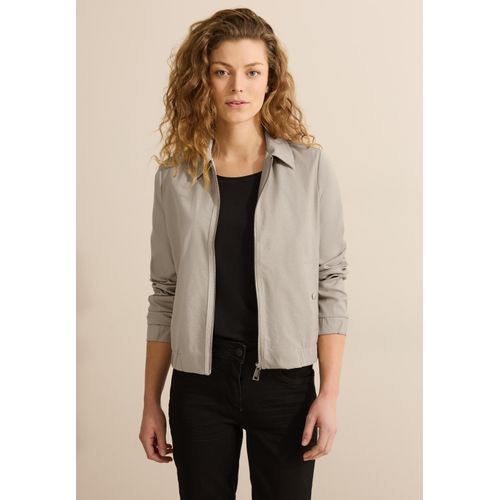 Kurzjacke CECIL, Damen, Gr. XL (44), beige (desert beige melange), Stoff, Obermaterial: 67% Polyester, 18% Viskose, 6% Polyamid, 6% Metallfasern, 3% Elasthan; Futter: 100% Polyester, unifarben, casual, normal normal, V-Ausschnitt, Langarm Bündchen, Jacken, in angenehmen Materialmix
