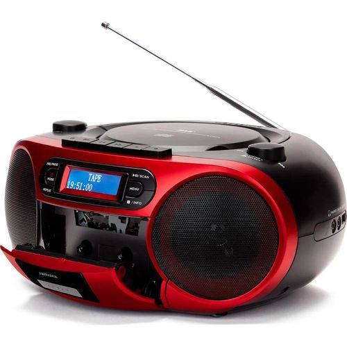 Bluetooth-Lautsprecher mitKassetten und usb Kassettenspieler mp3 usb aiwa Boombox bbtc-660dab red bt radio 5.0 6w rms jack 3.5