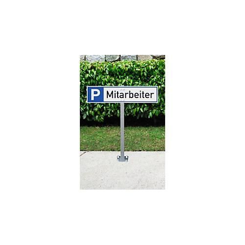 moedel Stahlspieß, zum Einschlagen von Parkplatzreservierungs-Schildern, Bodenplatte, inkl. Schauben, ohne Schild, H 500 mm, Stahl verzinkt
