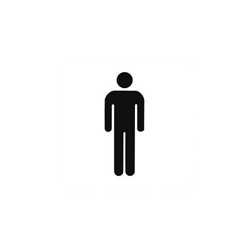moedel Piktogramm Hinweisschild „WC Herren“, selbstklebend, L 160 x B 160 mm, Folie, schwarz-weiß
