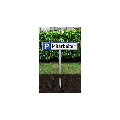 moedel Stahlspieß, zum Einschlagen von Parkplatzreservierungs-Schildern, inkl. Schauben, ohne Schild, H 750 mm, Stahl verzinkt, silber-grau